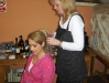 Una McCormack being made up by Sue Wright.